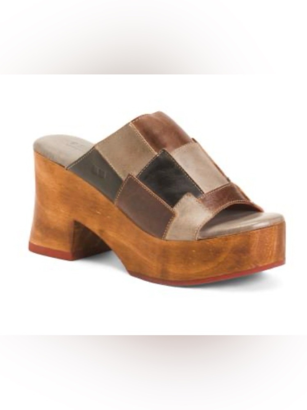 NIB Bed Stu Vanquish Leather Patchwork Platform Sandals 9 Starry Night Rustic
